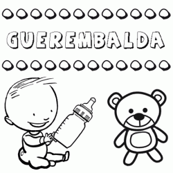 Nome Guerembalda para pintar. Desenhos de todos os nomes para colorir