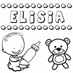 Nome Elisia para pintar. Desenhos de todos os nomes para colorir