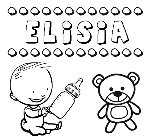 Nome Elisia para pintar. Desenhos de todos os nomes para colorir