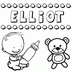 Nome Elliot para pintar. Desenhos de todos os nomes para colorir