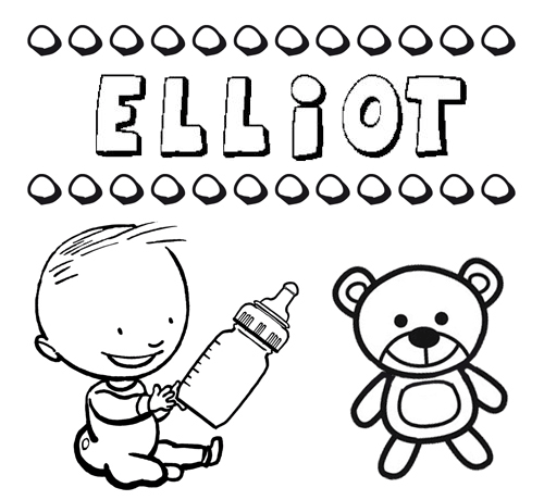Nome Elliot para pintar. Desenhos de todos os nomes para colorir