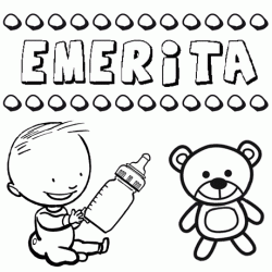 Nome Emerita para pintar. Desenhos de todos os nomes para colorir