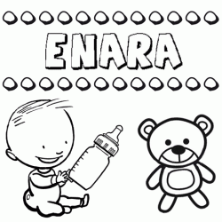 Nome Enara para pintar. Desenhos de todos os nomes para colorir