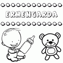 Nome Ermengarda para pintar. Desenhos de todos os nomes para colorir