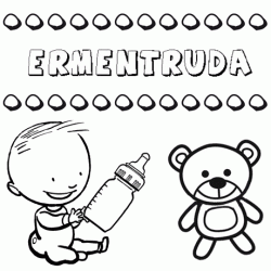 Nome Ermentruda para pintar. Desenhos de todos os nomes para colorir