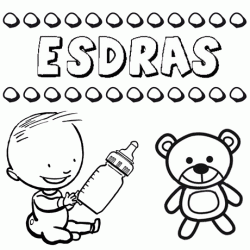 Nome Esdras para pintar. Desenhos de todos os nomes para colorir
