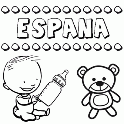 Nome España para pintar. Desenhos de todos os nomes para colorir