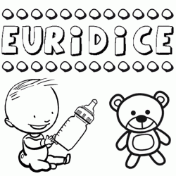 Nome Eurídice para pintar. Desenhos de todos os nomes para colorir