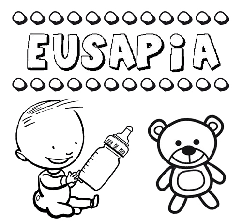 Nome Eusapia para pintar. Desenhos de todos os nomes para colorir