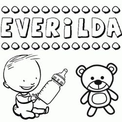 Nome Everilda para pintar. Desenhos de todos os nomes para colorir