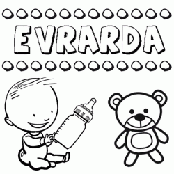 Nome Evrarda para pintar. Desenhos de todos os nomes para colorir