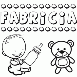 Nome Fabricia para pintar. Desenhos de todos os nomes para colorir