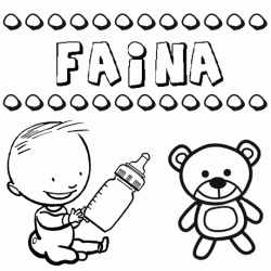 Nome Faina para pintar. Desenhos de todos os nomes para colorir