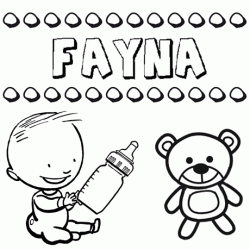 Nome Fayna para pintar. Desenhos de todos os nomes para colorir
