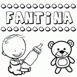Nome Fantina para pintar. Desenhos de todos os nomes para colorir