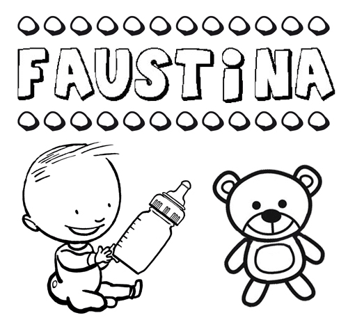 Nome Faustina para pintar. Desenhos de todos os nomes para colorir