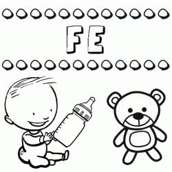 Nome Fe para pintar. Desenhos de todos os nomes para colorir