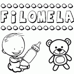 Nome Filomela para pintar. Desenhos de todos os nomes para colorir