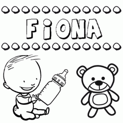 Nome Fiona para pintar. Desenhos de todos os nomes para colorir