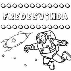 Nome Fredesvinda para pintar. Desenhos de todos os nomes para colorir
