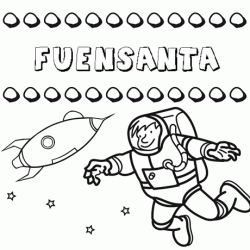 Nome Fuensanta para pintar. Desenhos de todos os nomes para colorir