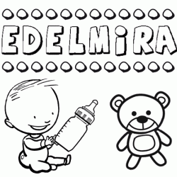 Nome Edelmira para pintar. Desenhos de todos os nomes para colorir