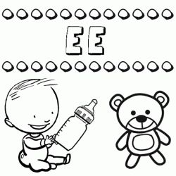 Nome Ee para pintar. Desenhos de todos os nomes para colorir