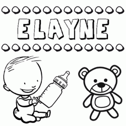 Nome Elayne para pintar. Desenhos de todos os nomes para colorir