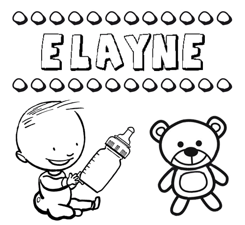 Nome Elayne para pintar. Desenhos de todos os nomes para colorir