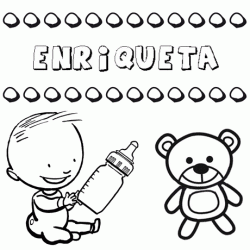 Nome Enriqueta para pintar. Desenhos de todos os nomes para colorir