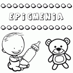 Nome Epigmenia para pintar. Desenhos de todos os nomes para colorir