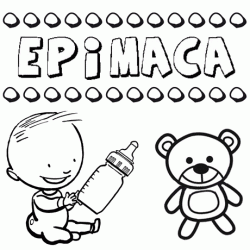 Nome Epímaca para pintar. Desenhos de todos os nomes para colorir