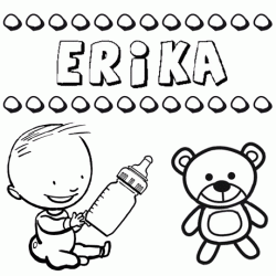 Nome Erika para pintar. Desenhos de todos os nomes para colorir