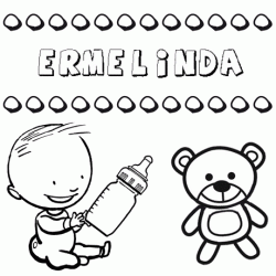 Nome Ermelinda para pintar. Desenhos de todos os nomes para colorir