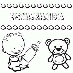Nome Esmaragda para pintar. Desenhos de todos os nomes para colorir