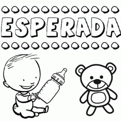 Nome Esperada para pintar. Desenhos de todos os nomes para colorir