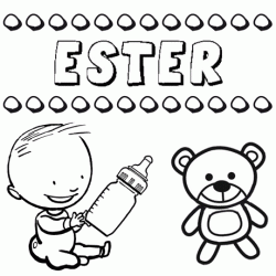 Nome Ester para pintar. Desenhos de todos os nomes para colorir