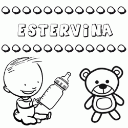 Nome Estervina para pintar. Desenhos de todos os nomes para colorir