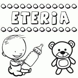 Nome Eteria para pintar. Desenhos de todos os nomes para colorir