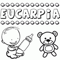 Nome Eucarpia para pintar. Desenhos de todos os nomes para colorir