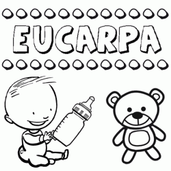Nome Eucarpa para pintar. Desenhos de todos os nomes para colorir