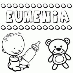 Nome Eumenia para pintar. Desenhos de todos os nomes para colorir