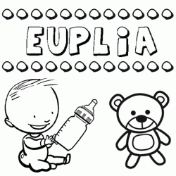 Nome Euplia para pintar. Desenhos de todos os nomes para colorir