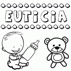 Nome Euticia para pintar. Desenhos de todos os nomes para colorir
