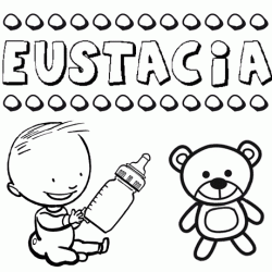 Nome Eustacia para pintar. Desenhos de todos os nomes para colorir