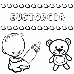 Nome Eustorgia para pintar. Desenhos de todos os nomes para colorir
