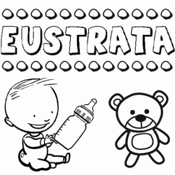 Nome Eustrata para pintar. Desenhos de todos os nomes para colorir