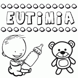 Nome Eutimia para pintar. Desenhos de todos os nomes para colorir