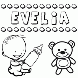 Nome Evelia para pintar. Desenhos de todos os nomes para colorir