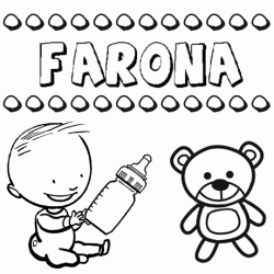 Nome Farona para pintar. Desenhos de todos os nomes para colorir